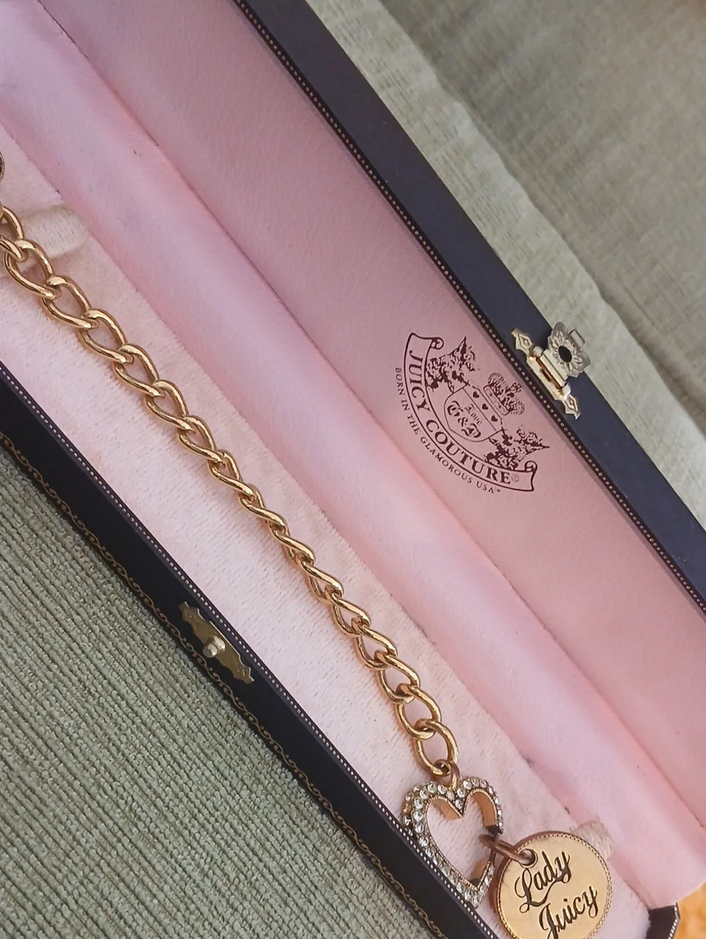 Juicy Couture Gold-Tone Heart Charm Bracelet